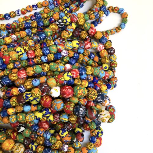 Fused Rainbow Recycled Glass Beads
