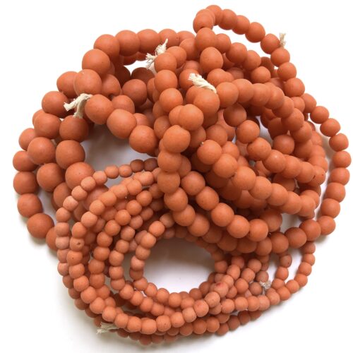 Polished Orange Recycled Glass Beads