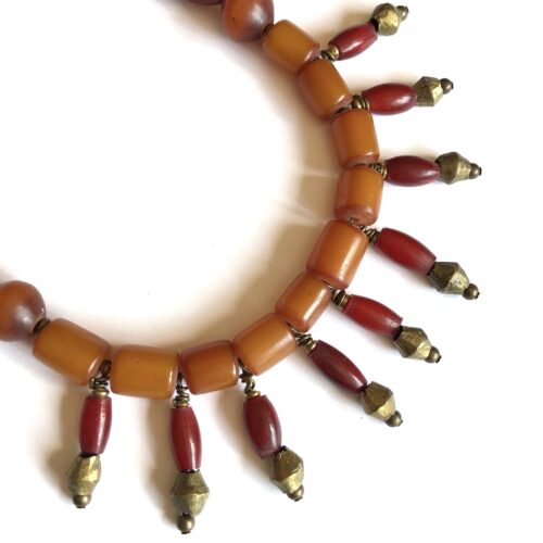 African Amber Dangle Necklace3