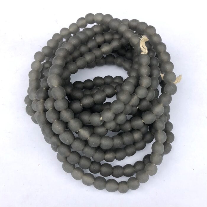 Pastel Smoke Grey Recycled Glass Beads