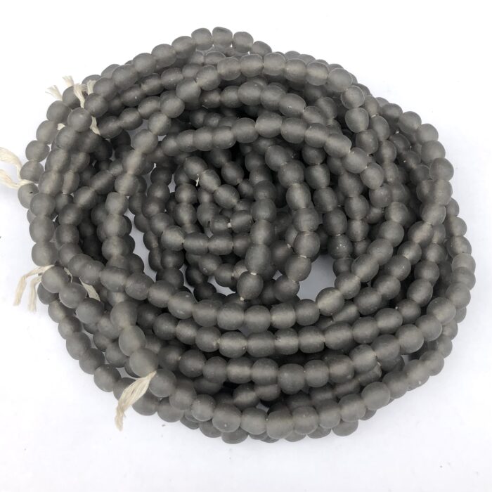 Pastel Smoke Grey Recycled Glass Beads