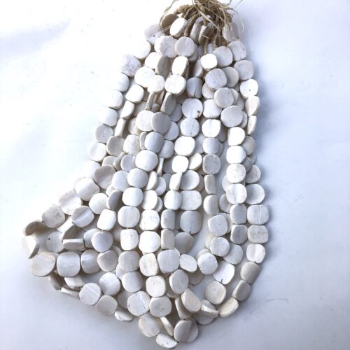 White Bone Disk Beads
