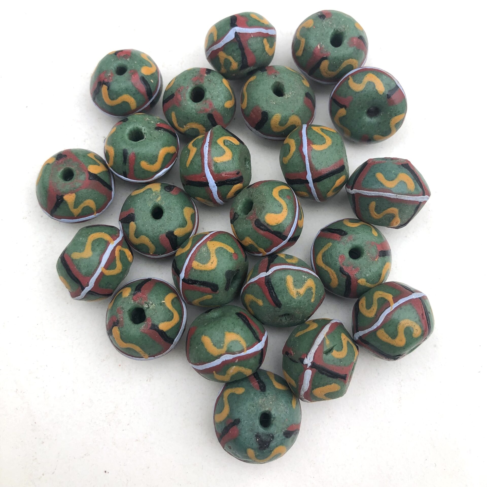 Handpainted Recycled Glass Beads