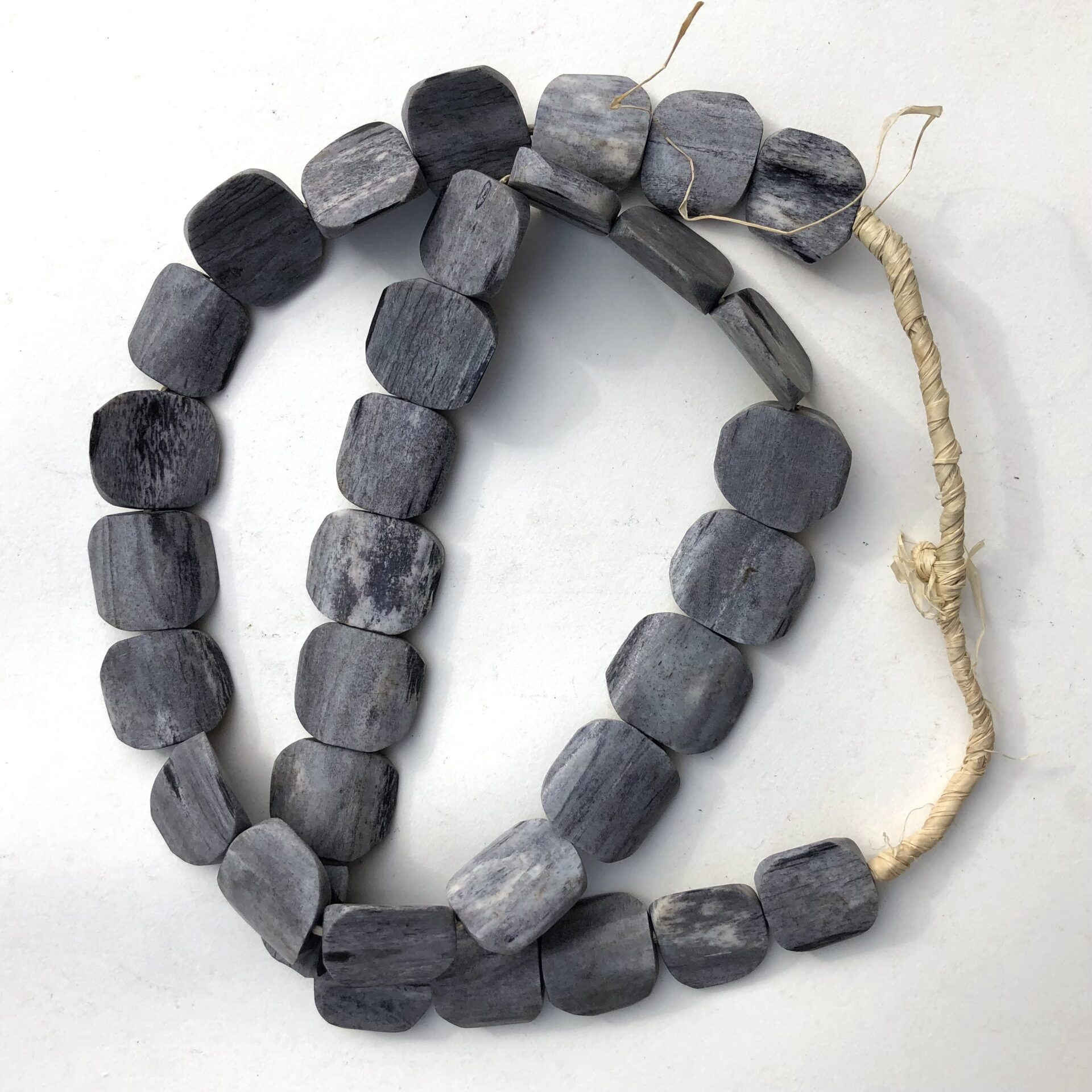 Grey Kenya Bone Disk Beads
