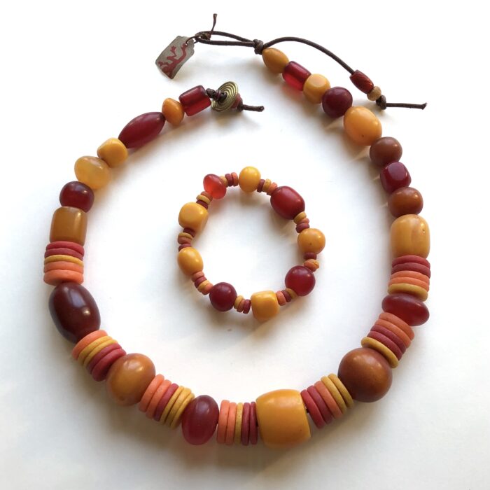 African Amber Necklace + Bracelet