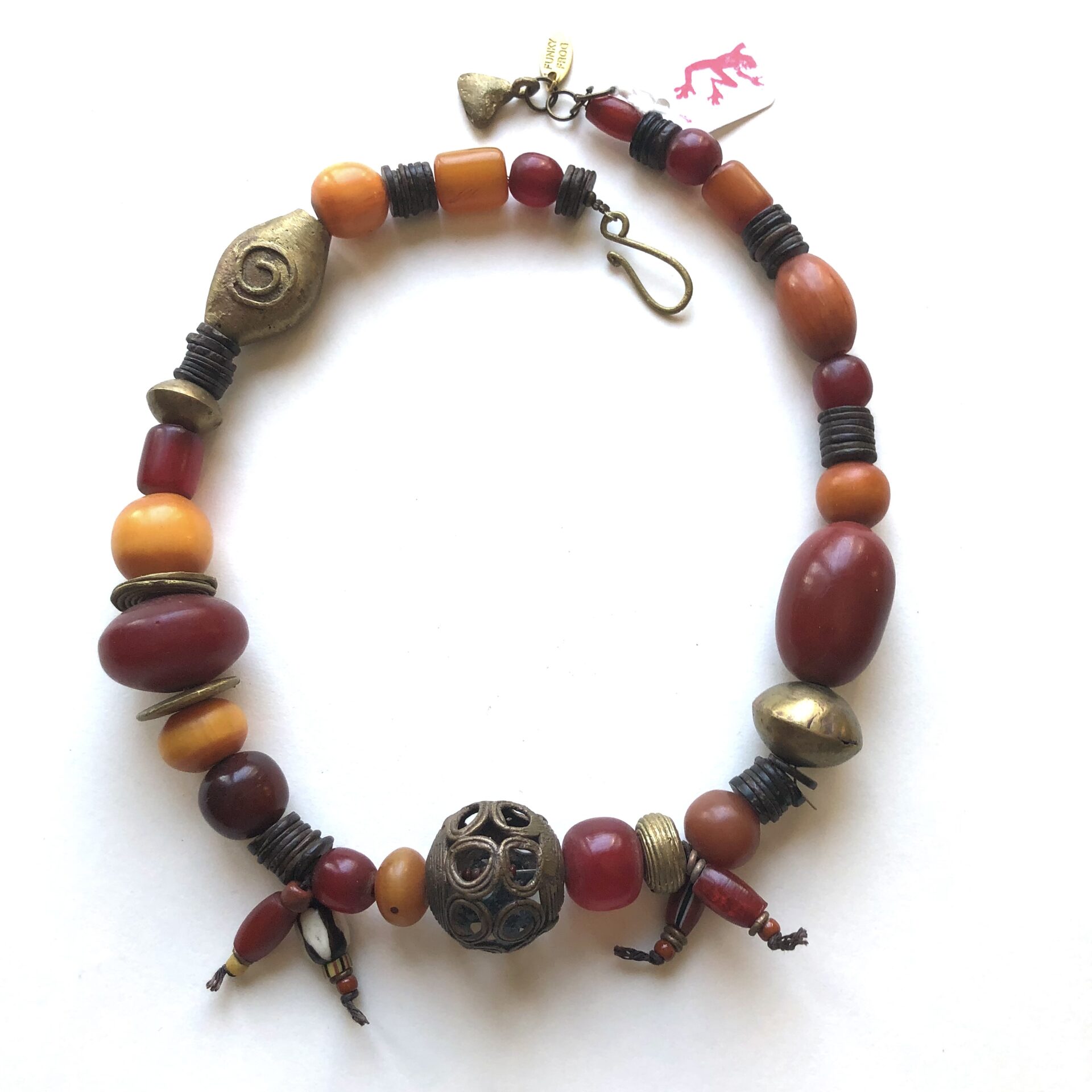 Silvia Necklace with African Amber Necklace