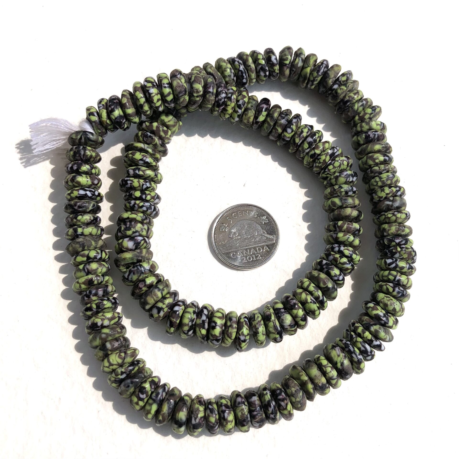 Recycled Glass Rondelle Beads
