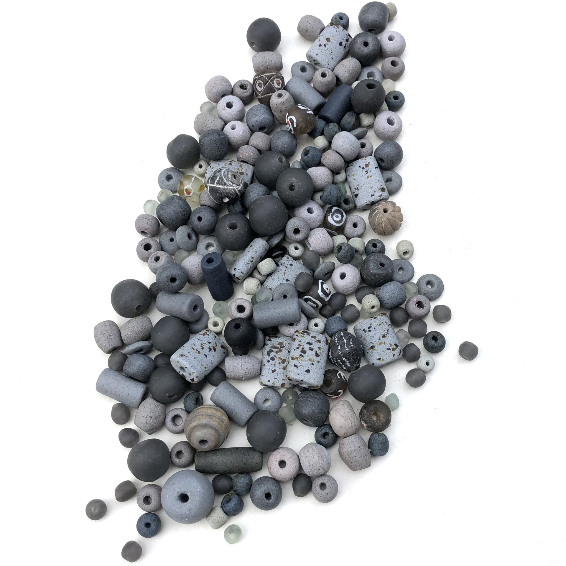 Grey Recycled Glass Beads Soup