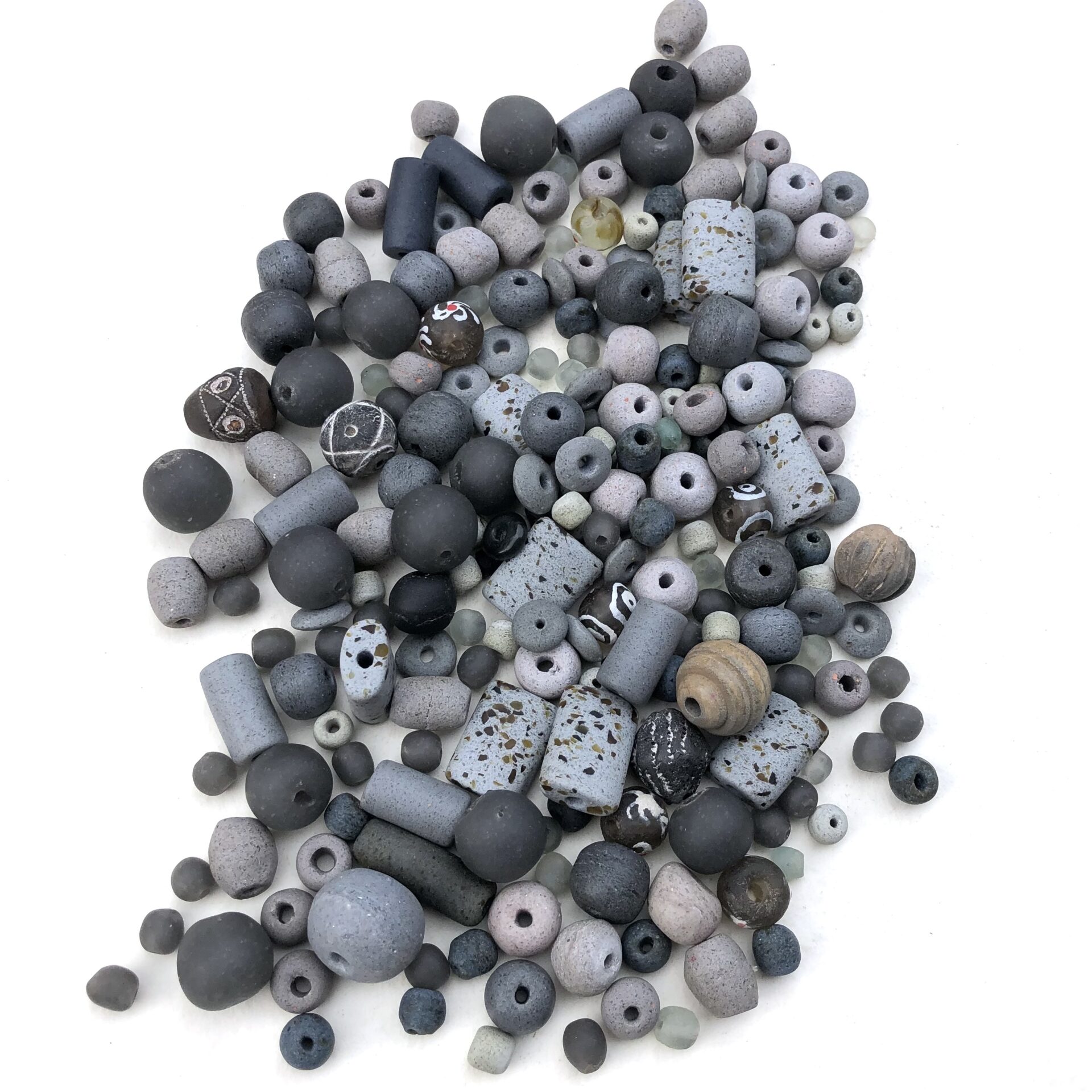 Grey Recycled Glass Beads Soup
